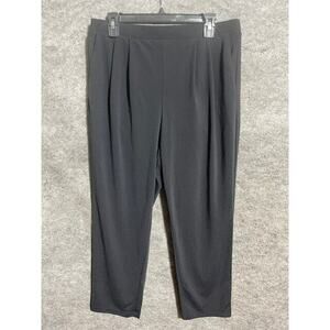 Uniqlo Pants Womens XL Ankle Pleated Pull On Elastic Waist High Rise Black